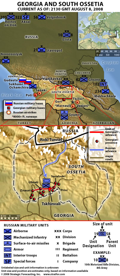 South Ossetia Conflict Map - 080908